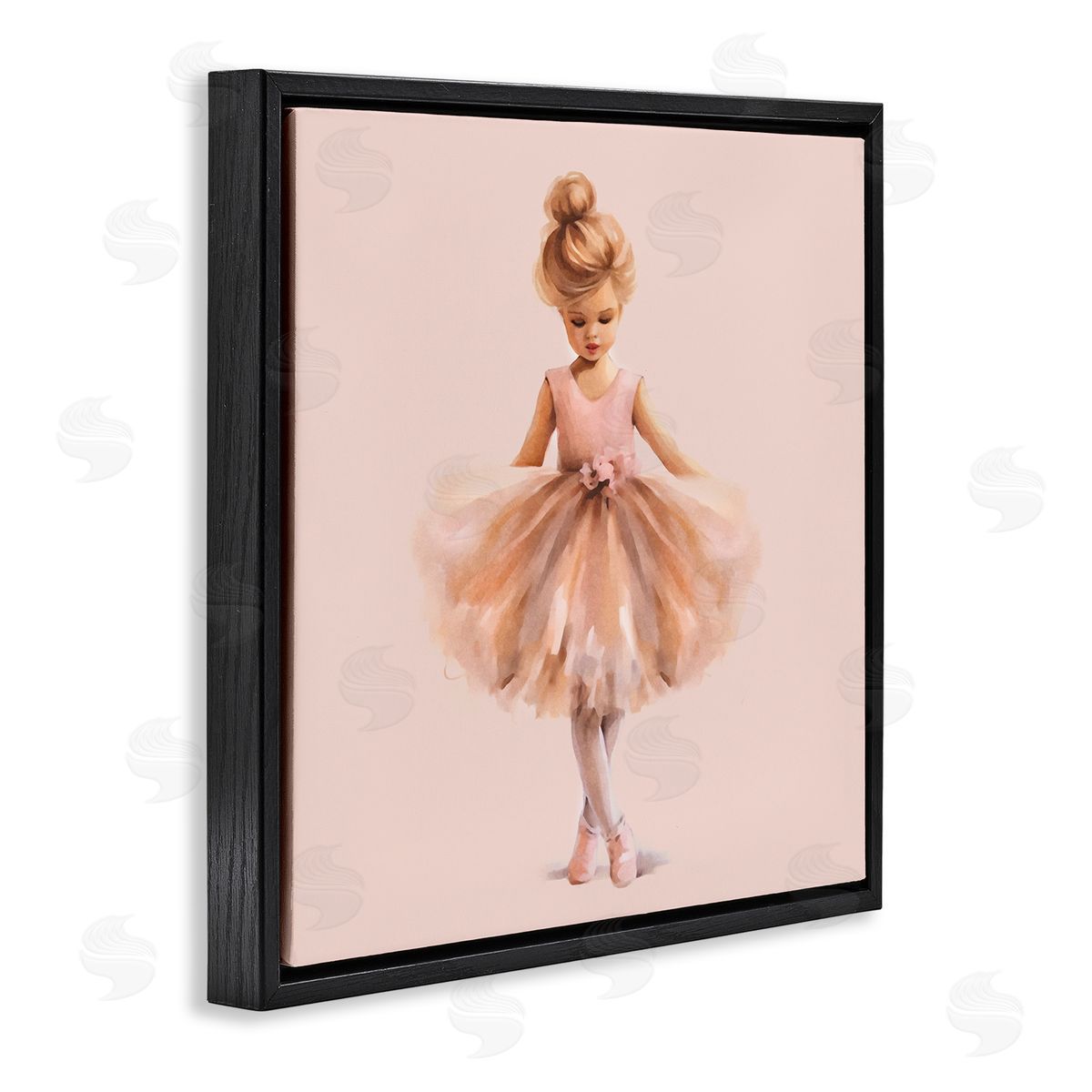 Andrea Haase Pink Ballerina Girl Black Floating Frame Canvas Wall Art Print