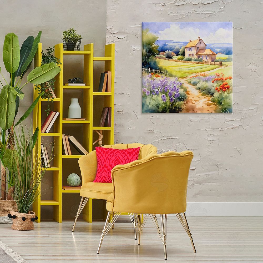 Andrea Haase Summer Lavender Farm Canvas Wall Art Print in Room