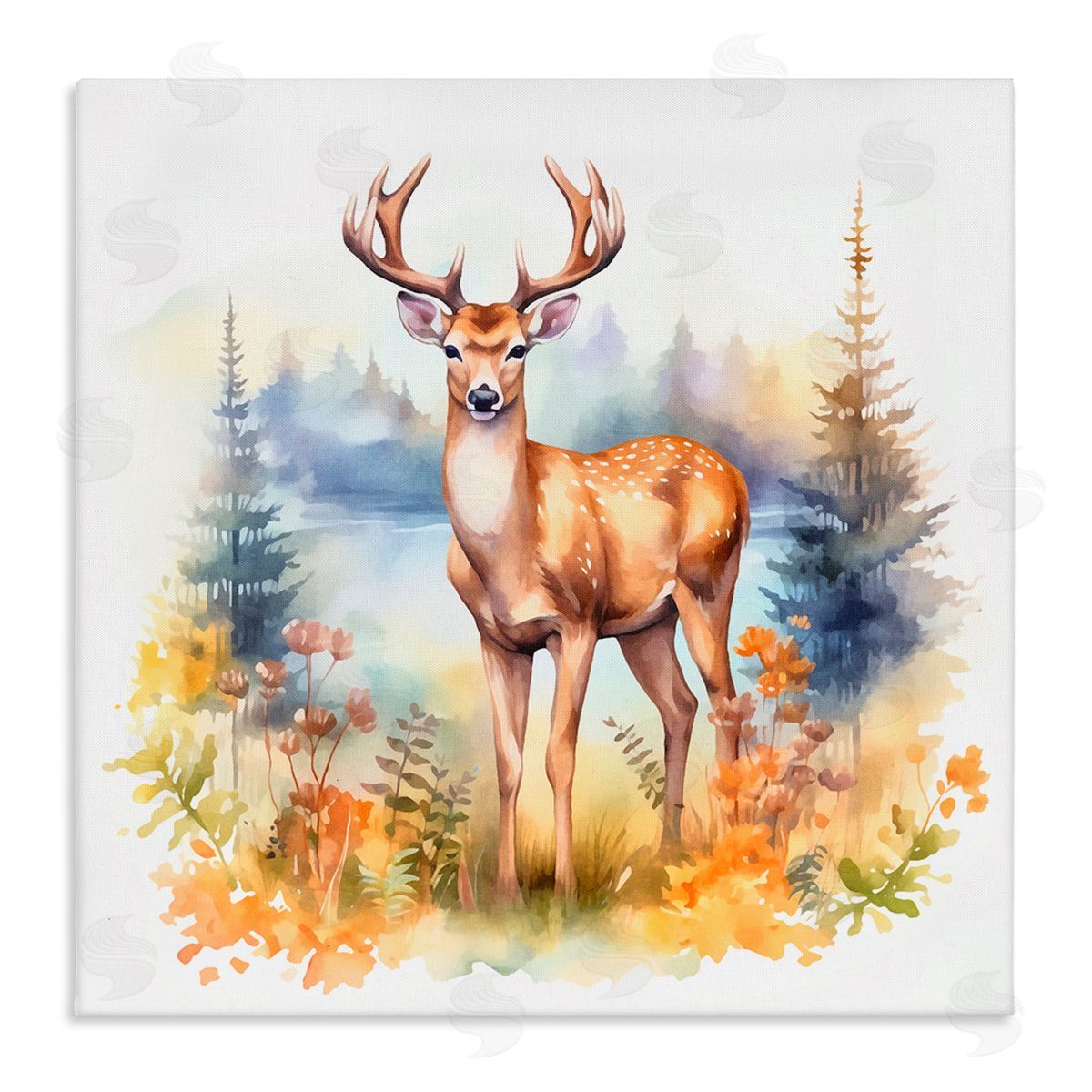 Andrea Haase Wild Deer in Forest Canvas Wall Art Print