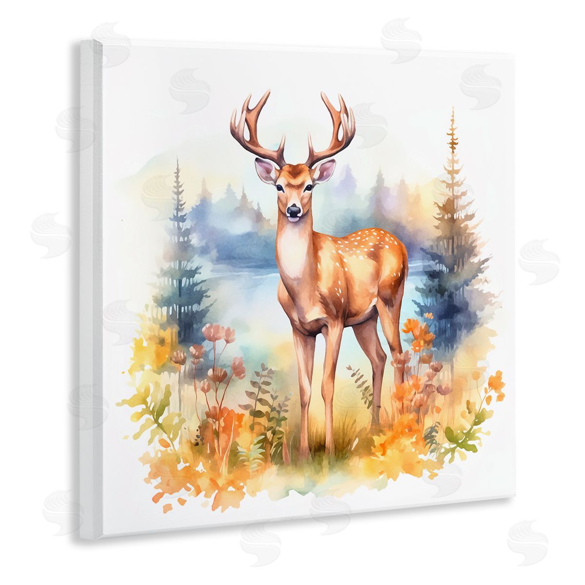 Andrea Haase Wild Deer in Forest Wooden Wall Plaque Art Print
