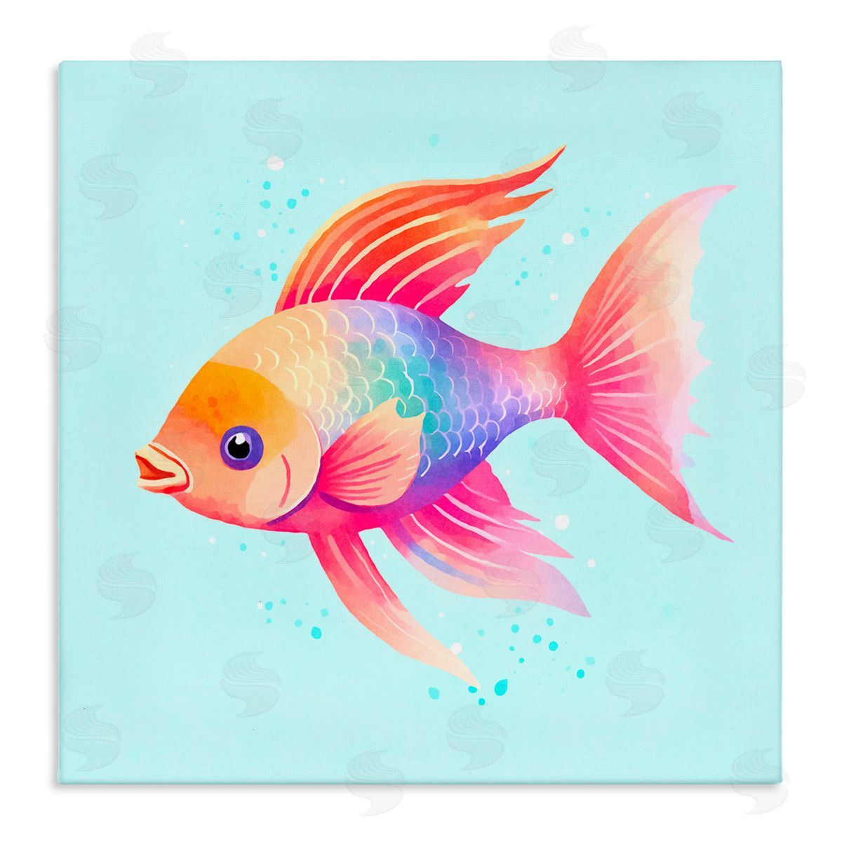 Andrea Haase Whimsical Gradient Fish Canvas Wall Art Print