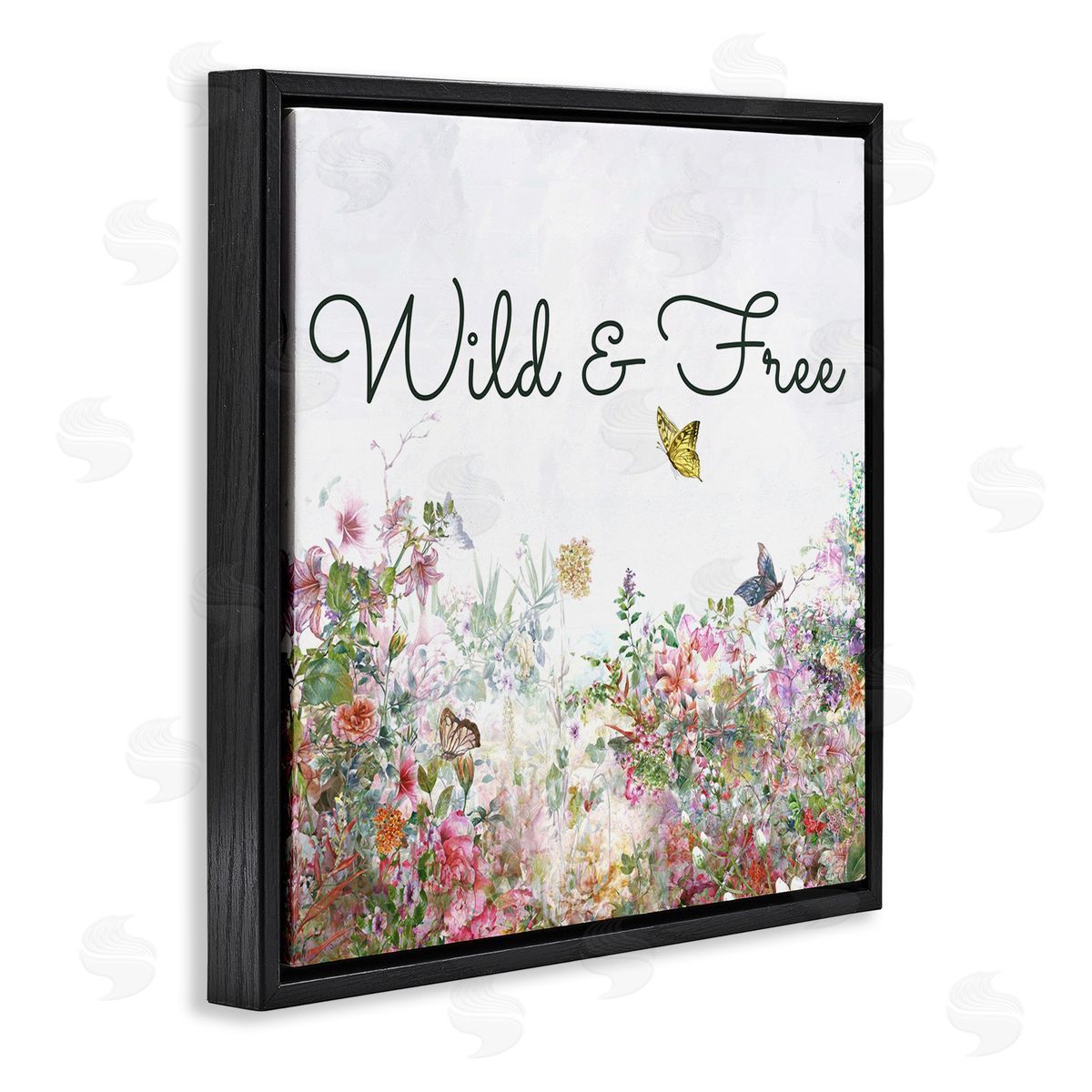 Karen Smith Wild & Free Butterflies Black Floating Frame Canvas Wall Art Print