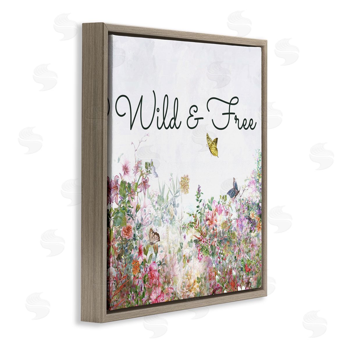 Karen Smith Wild & Free Butterflies Brown Floating Frame Canvas Wall Art Print