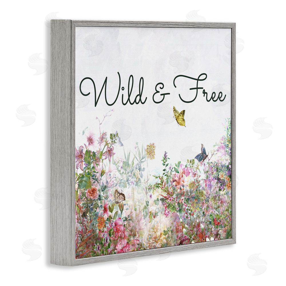 Karen Smith Wild & Free Butterflies Gray Framed Giclee Wall Art Print