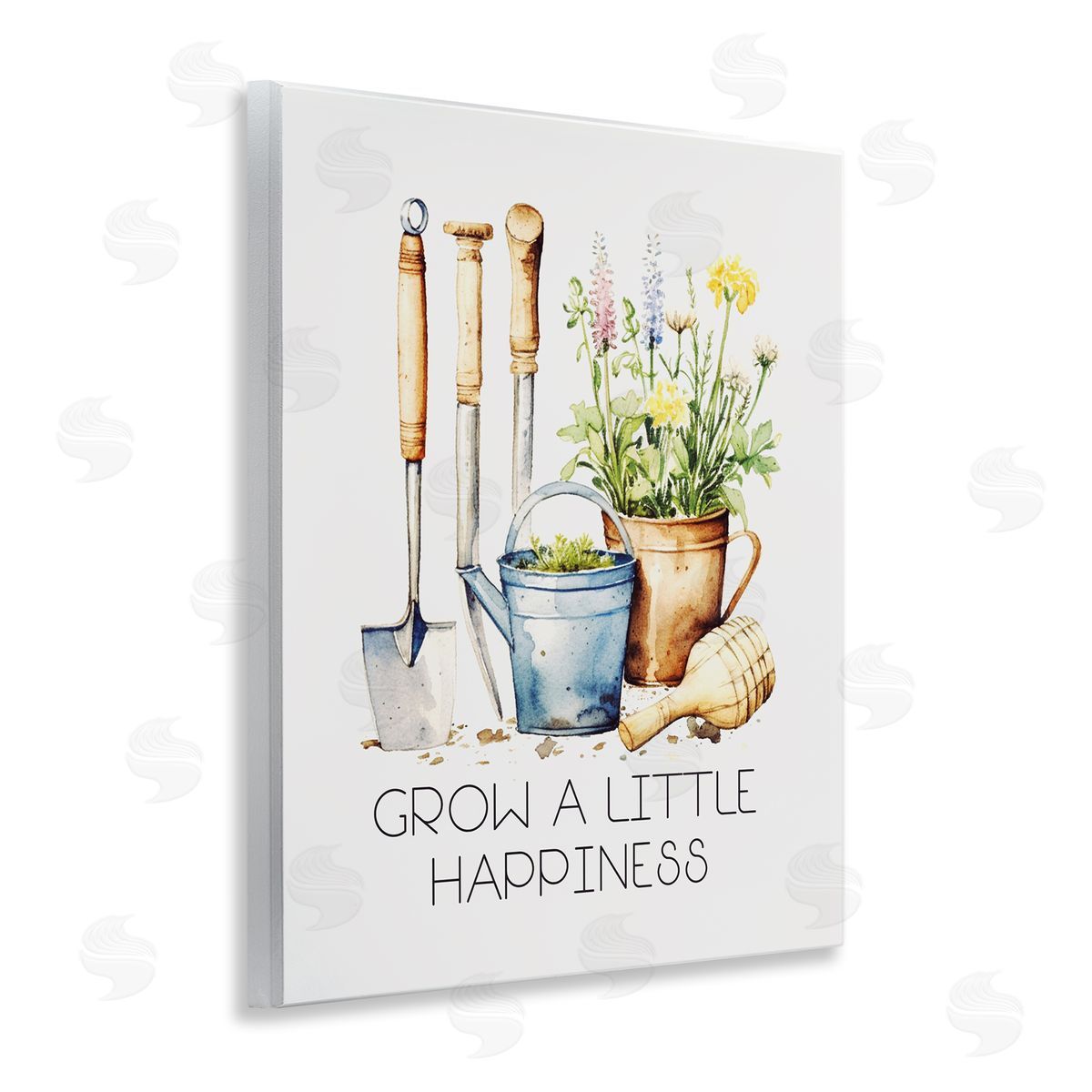 Grow Happiness Gardening Wood Plaque Wall Art, Home Decor by Karen Smith