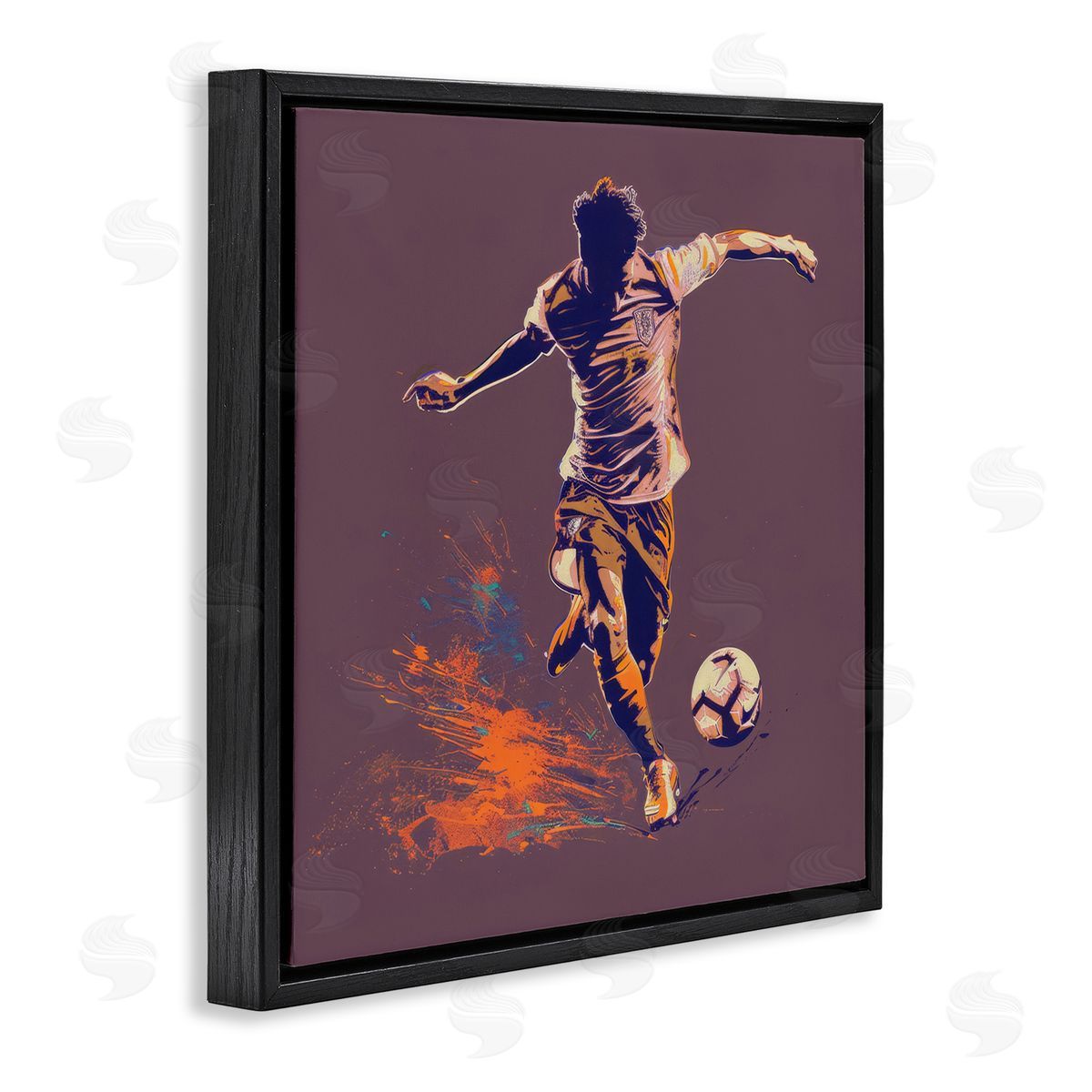 Lazar Studio Winning Goal Abstract Athlete Black Floating Frame Canvas Wall Art Print