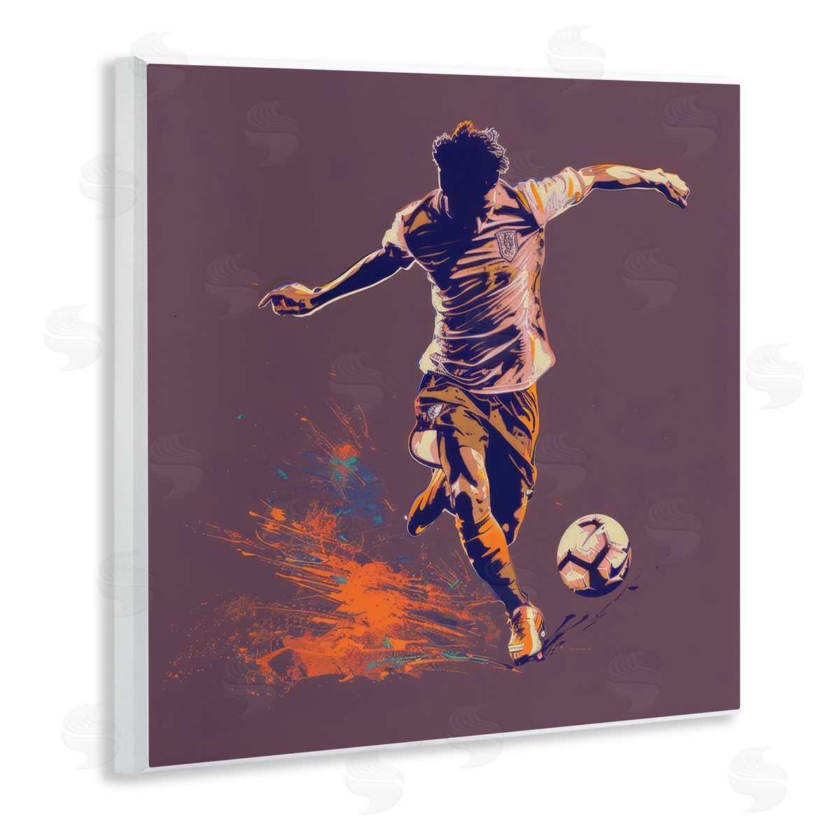 Lazar Studio Winning Goal Abstract Athlete Wooden Wall Plaque Art Print