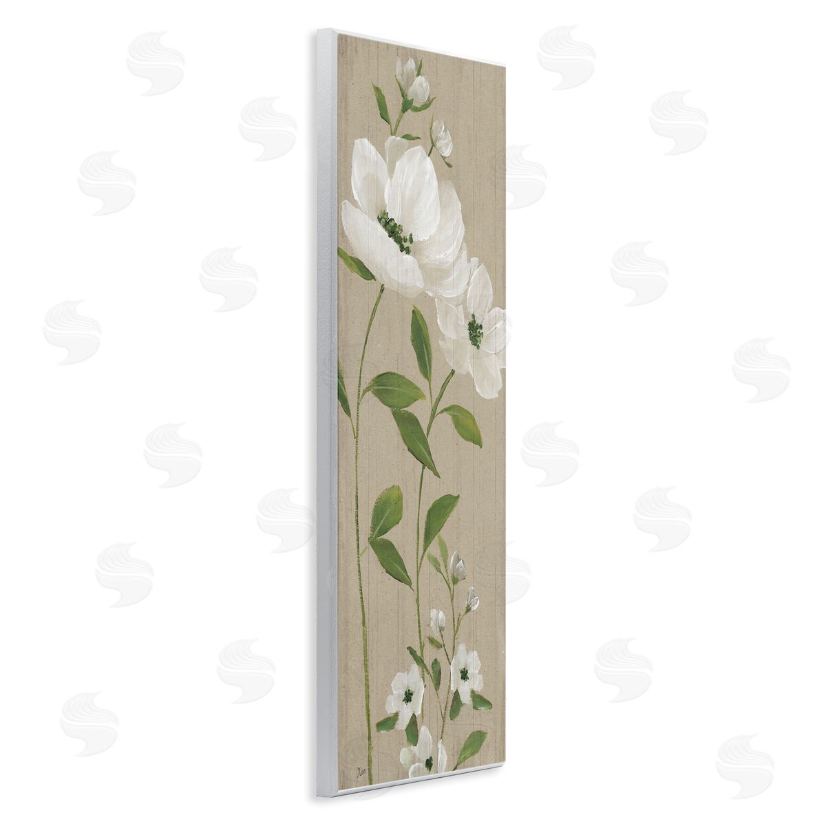 Curved Poppy Blossoms Wood Plaque Wall Art, Home Decor by Nan