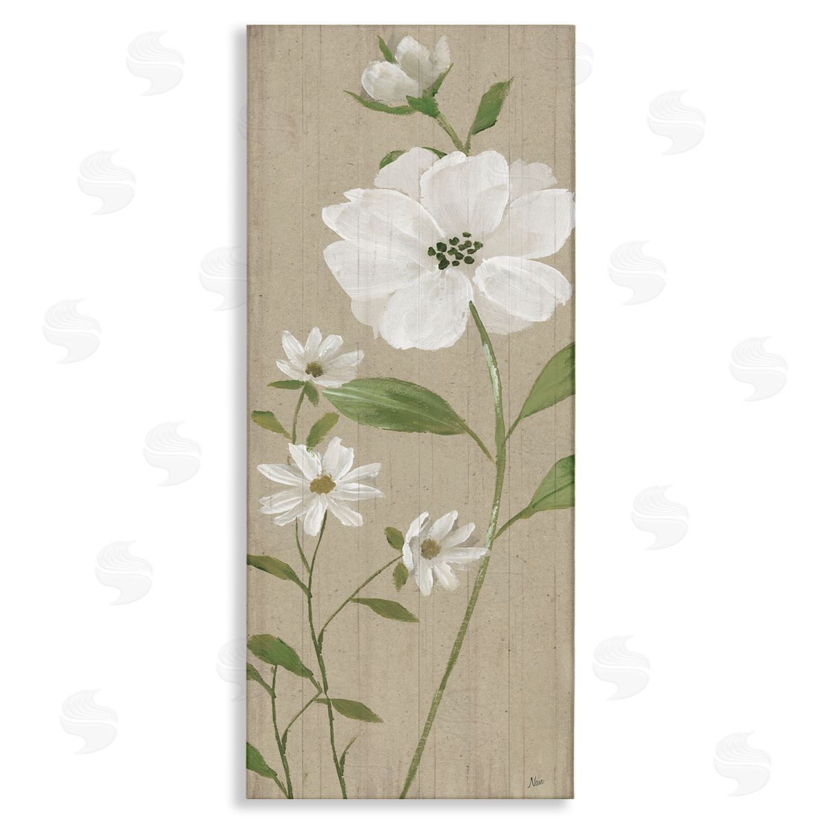 Poppies on Neutral Beige Canvas Wall Art, Home Decor by Nan