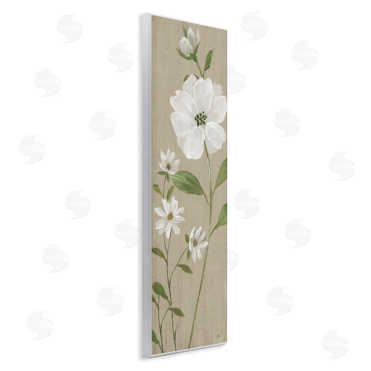 Poppies on Neutral Beige Wood Plaque Wall Art, Home Decor by Nan