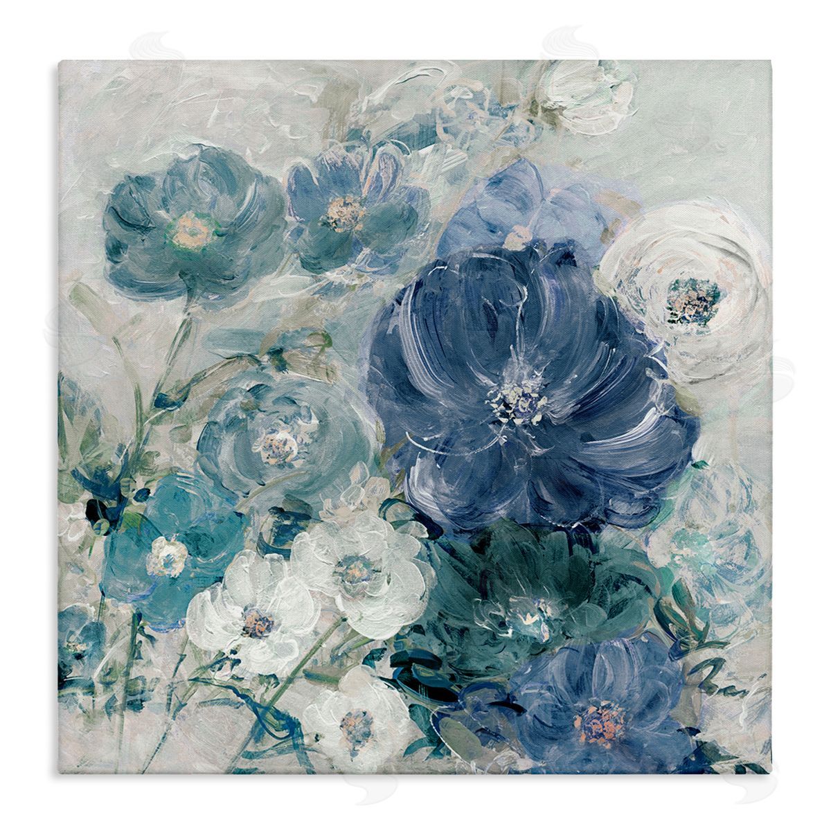 Sally Swatland Painterly Brushed Flowers Canvas Wall Art Print