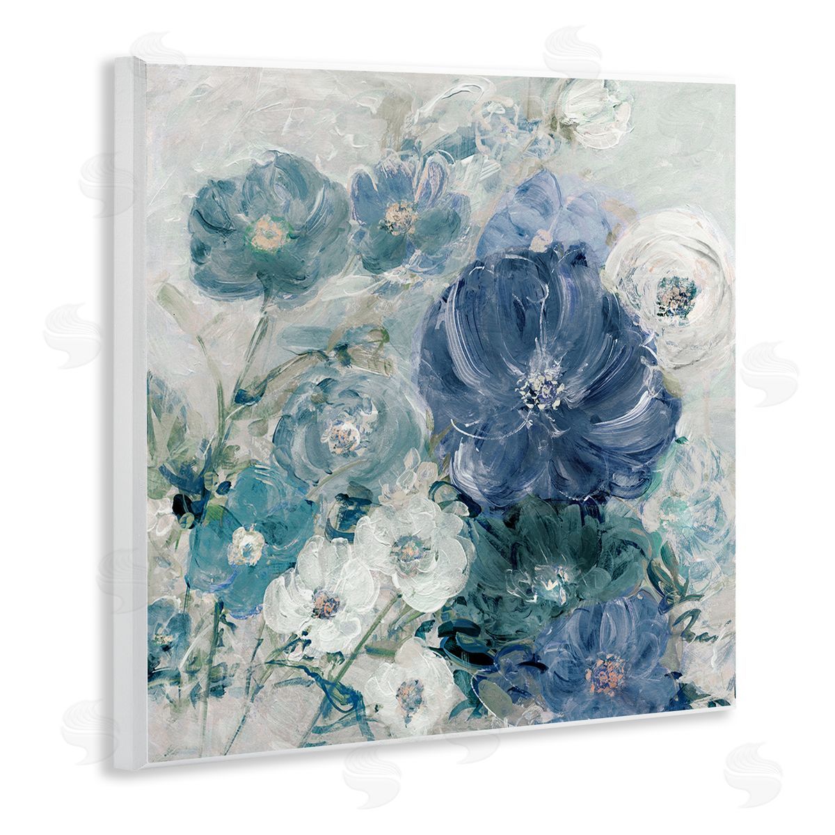 Sally Swatland Painterly Brushed Flowers Wooden Wall Plaque Art Print