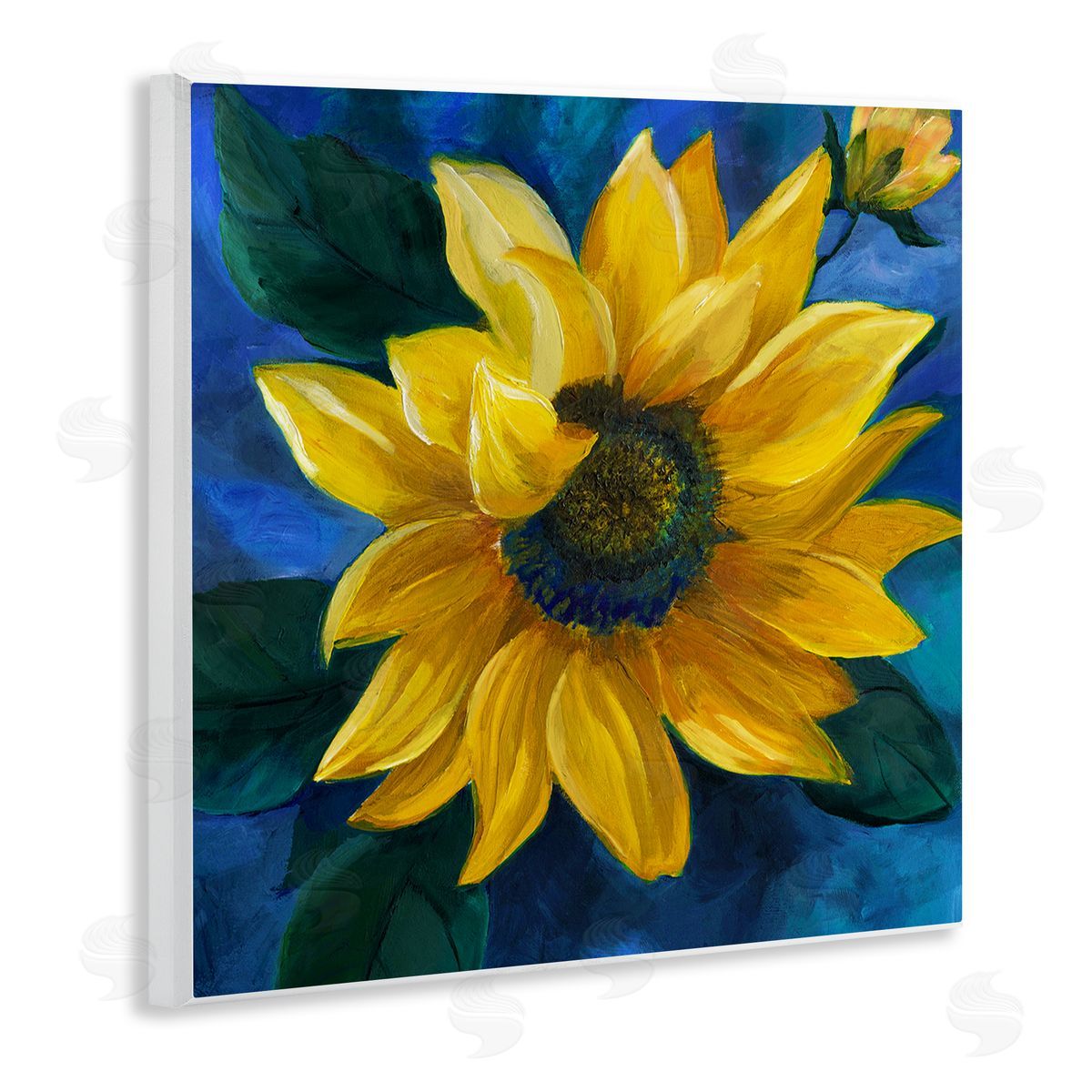 Nan Sunflower Curling Petals Wooden Wall Plaque Art Print