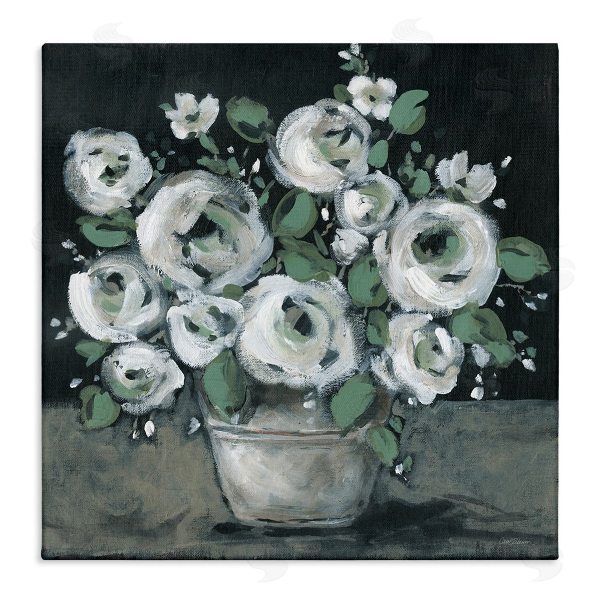 Carol Robinson Muted White Rose Bouquet Canvas Wall Art Print