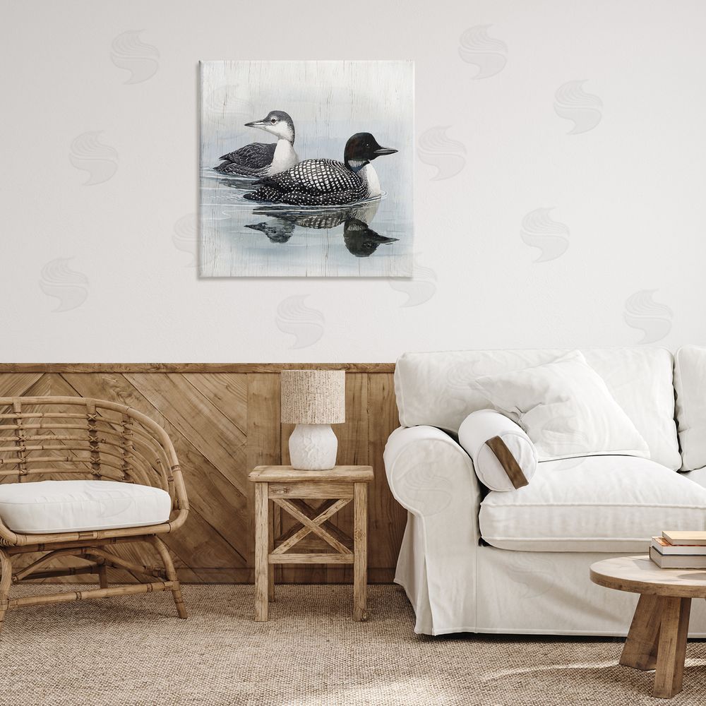 Susan Jill Traditional Loons Wading Canvas Wall Art Print in Room