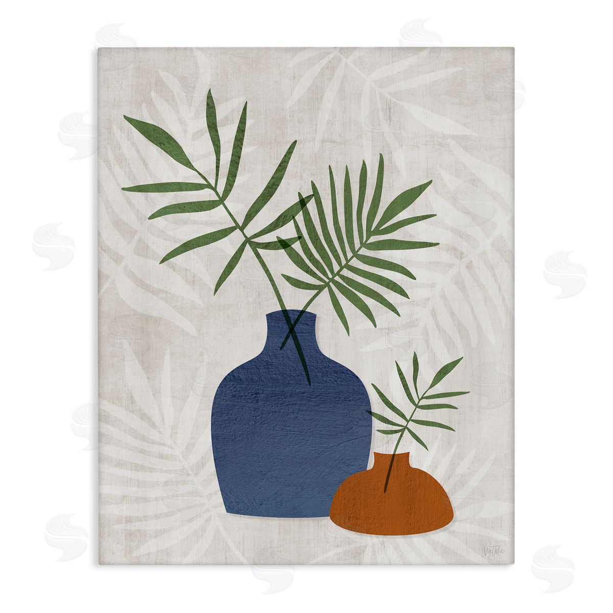 Fan Plant Sprigs Canvas Wall Art, Home Decor by Natalie Carpentieri