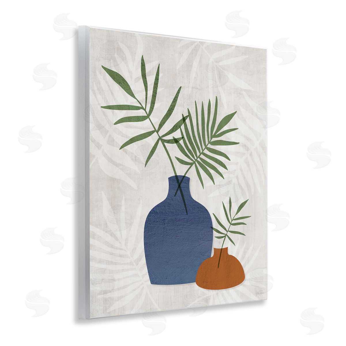 Fan Plant Sprigs Wood Plaque Wall Art, Home Decor by Natalie Carpentieri