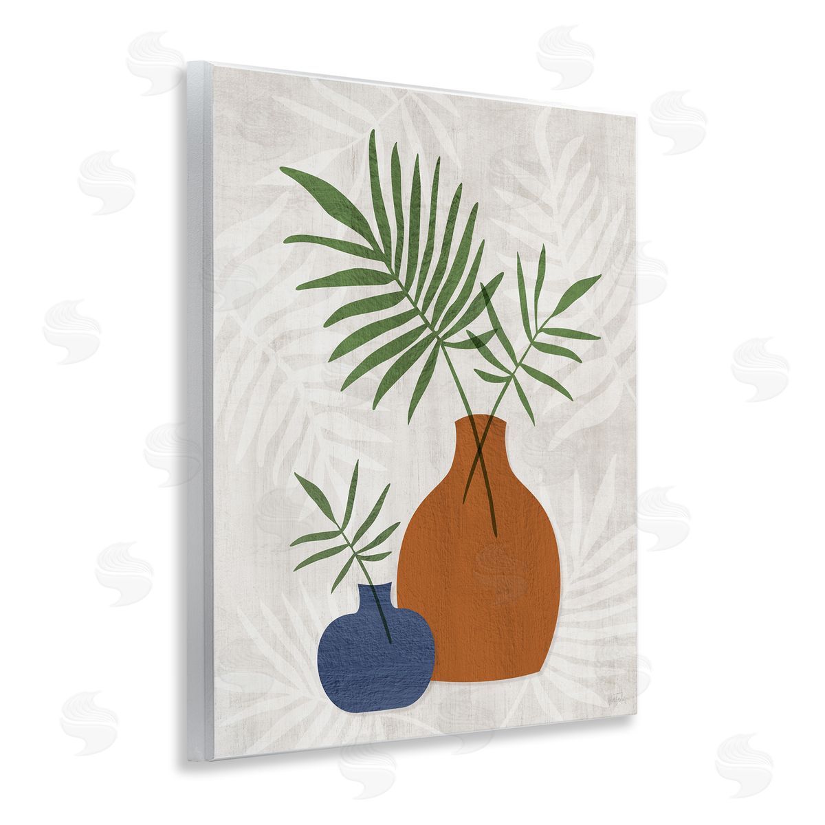 Boho Botanical Vases Wood Plaque Wall Art, Home Decor by Natalie Carpentieri