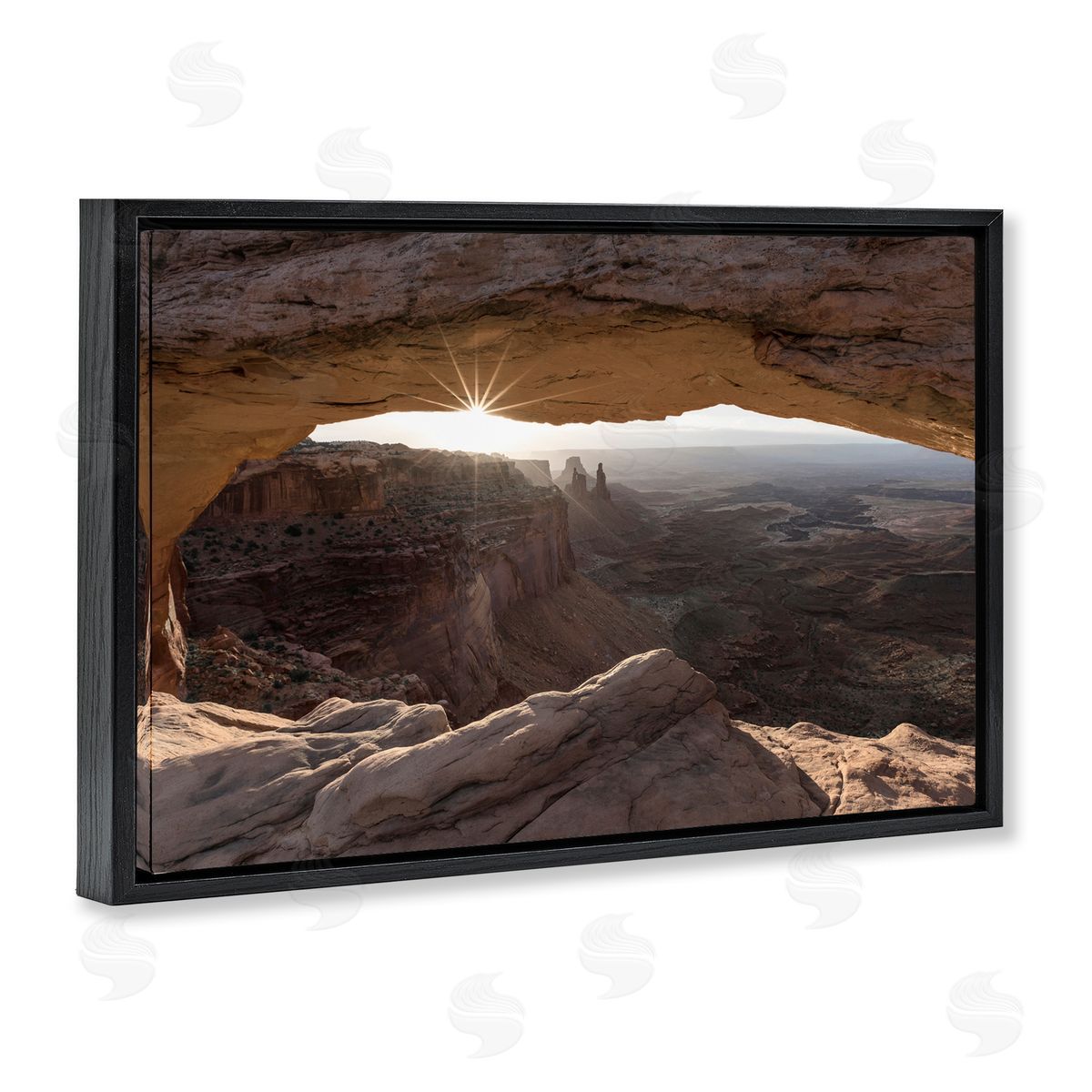 Peeking Through Desert Arch Black Floating Frame Canvas Wall Art, Home Decor by Danita Delimont