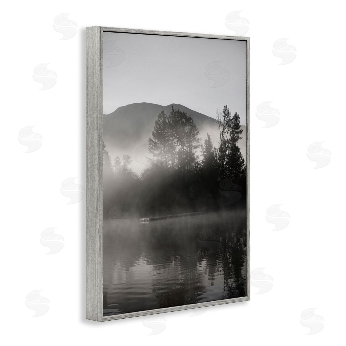 Soothing Lake Ripples Grey Frame Print Wall Art, Home Decor by Carol Robinson