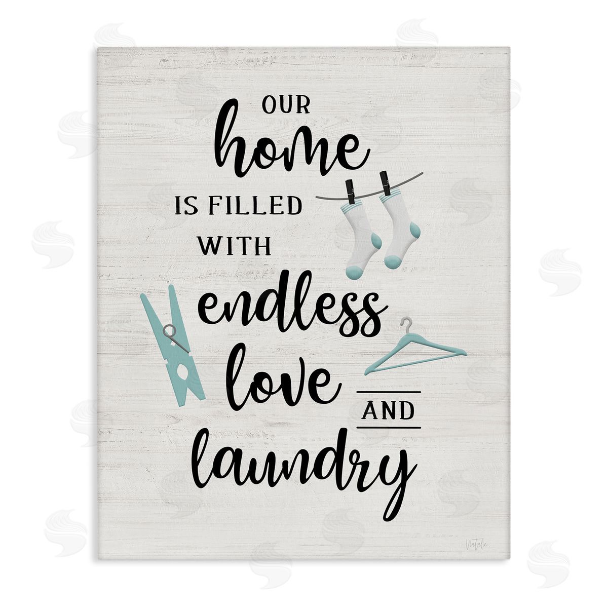 Cursive Love & Laundry Canvas Wall Art, Home Decor by Natalie Carpentieri