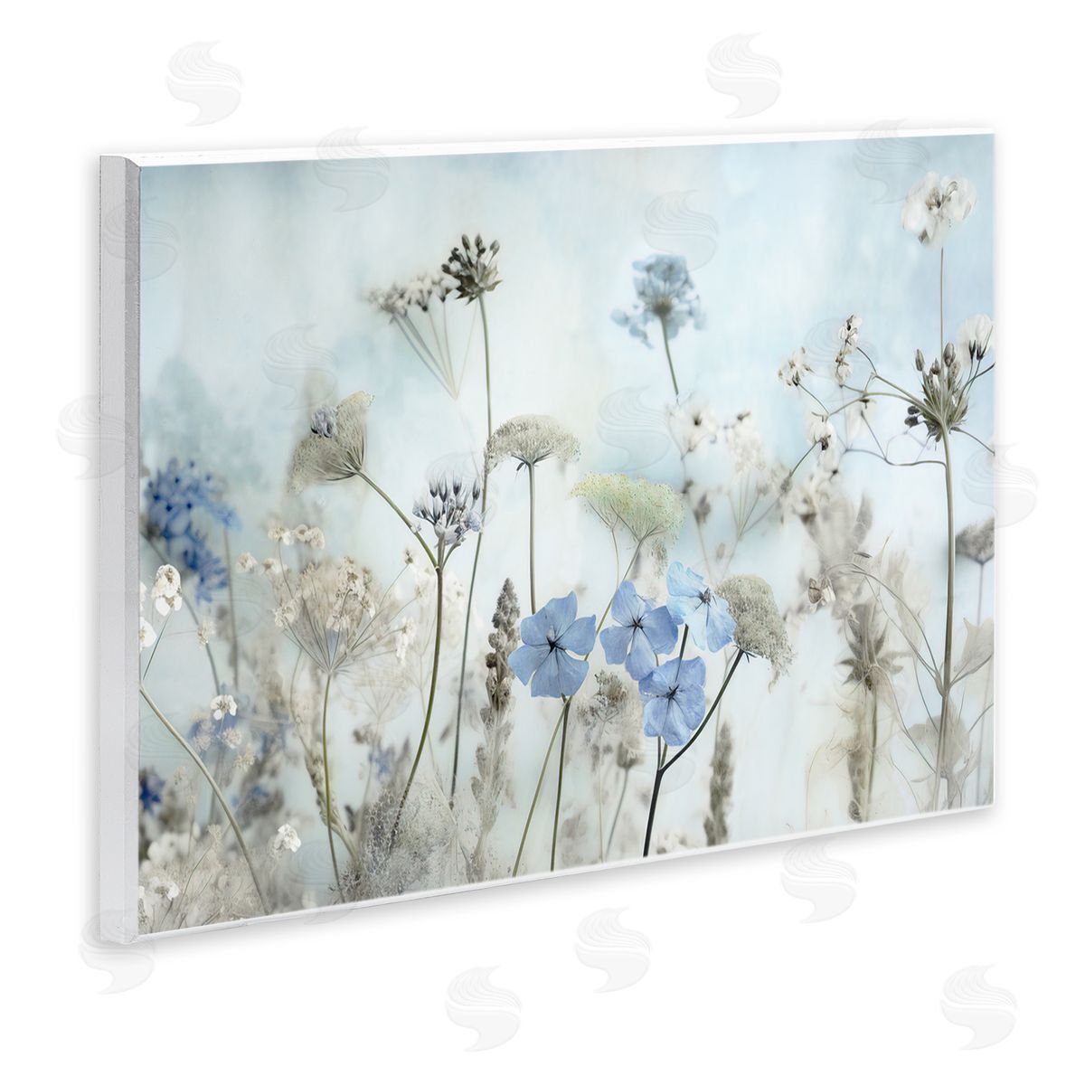 Blooming Subtle Wildflowers Wood Plaque Wall Art, Home Decor by Irene Weisz