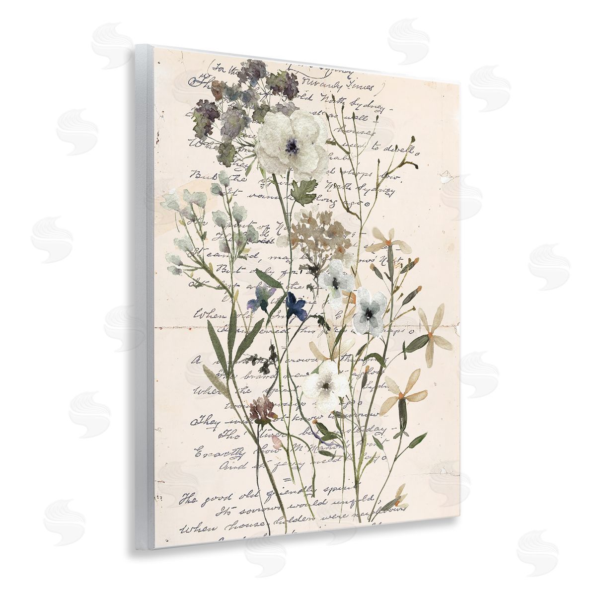Vintage Pressed Flowers Wood Plaque Wall Art, Home Decor by Carol Robinson