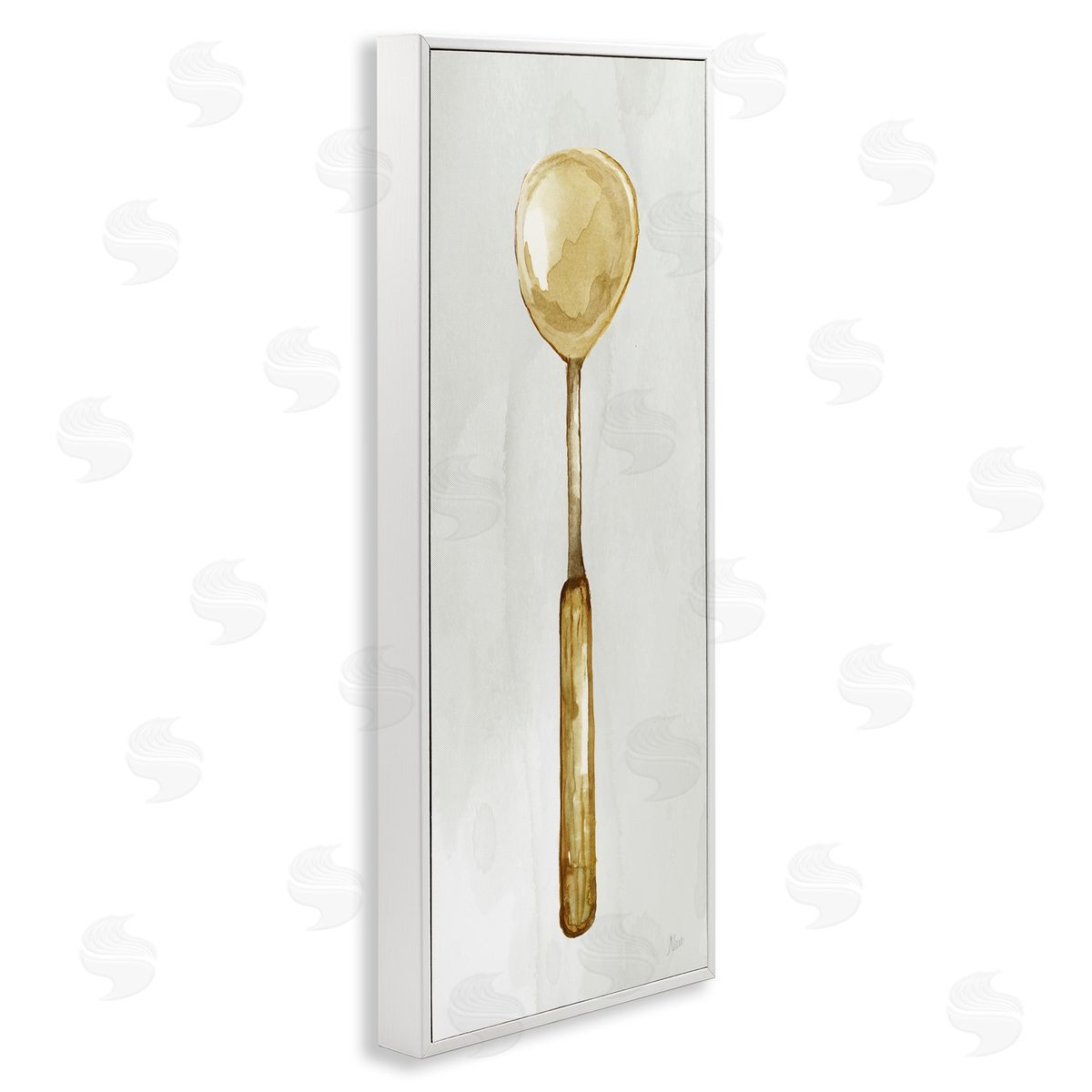 Rustic Kitchen Utensil White Frame Print Wall Art, Home Decor by Nan