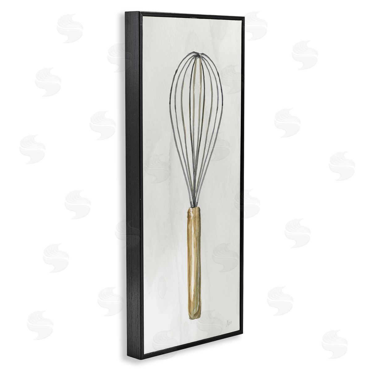 Rustic Kitchen Whisk Black Frame Print Wall Art, Home Decor by Nan
