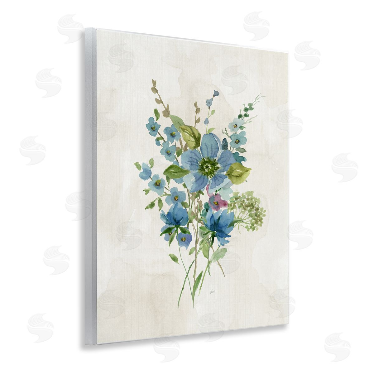 Bundle of Blue Herbs Wood Plaque Wall Art, Home Decor by Nan