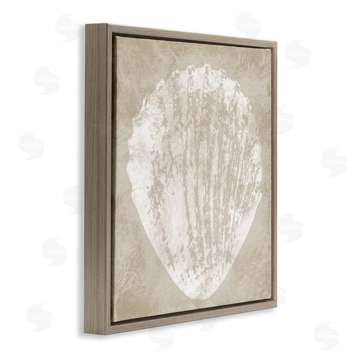 Carol Robinson Rustic Distressed Seashell Brown Floating Frame Canvas Wall Art Print