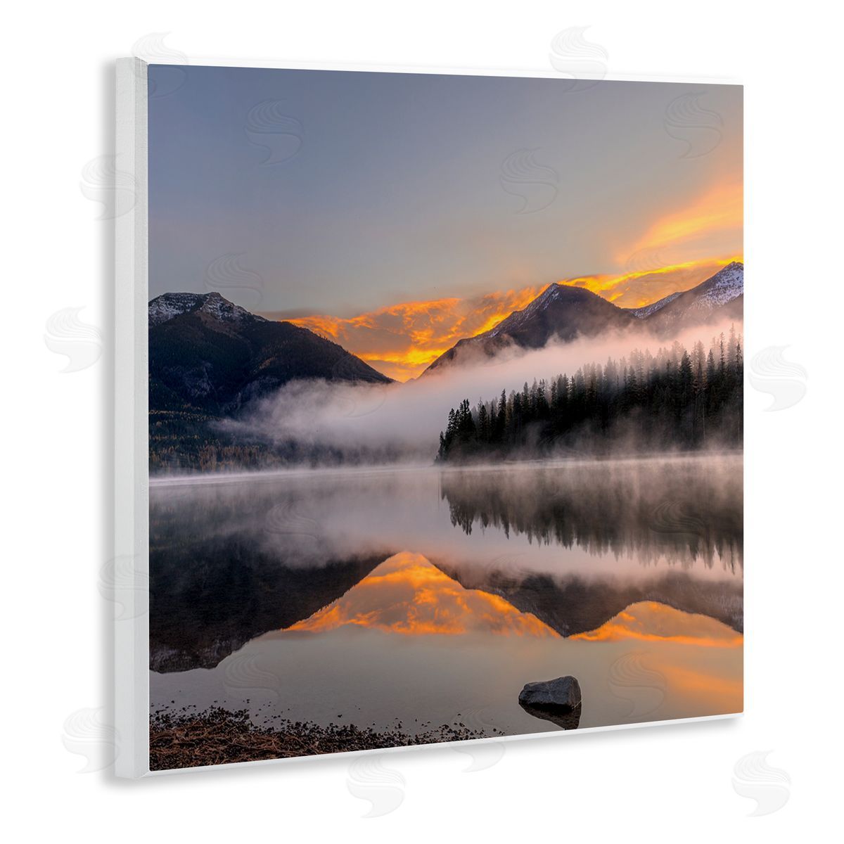 Danita Delimont Orange Sunset Lake Reflection Wooden Wall Plaque Art Print