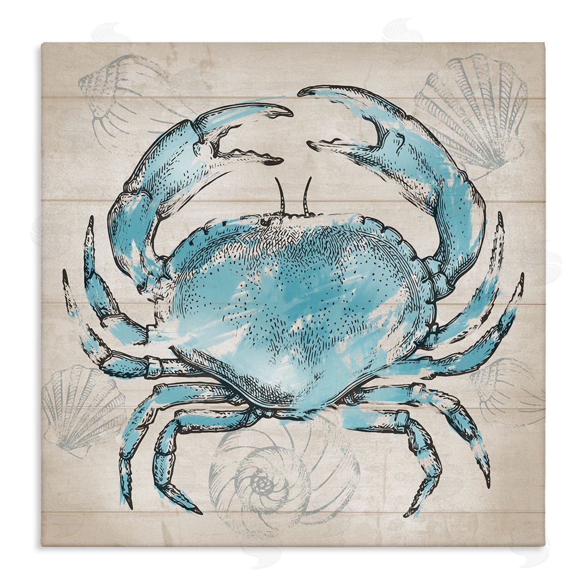 Conrad Knutsen Vintage Drawn Crab Canvas Wall Art Print
