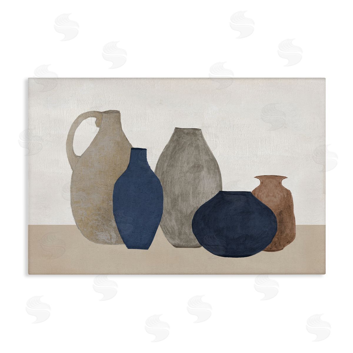 Natural Hued Vases Canvas Wall Art, Home Decor by Janet Tava