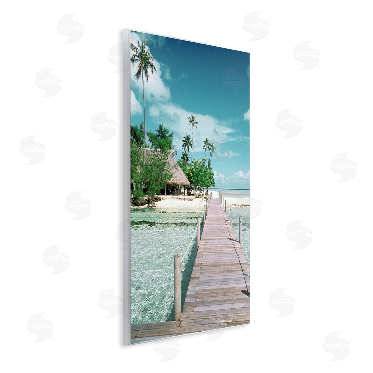 Tropical Bungalow Bridge Wood Plaque Wall Art, Home Decor by Danita Delimont