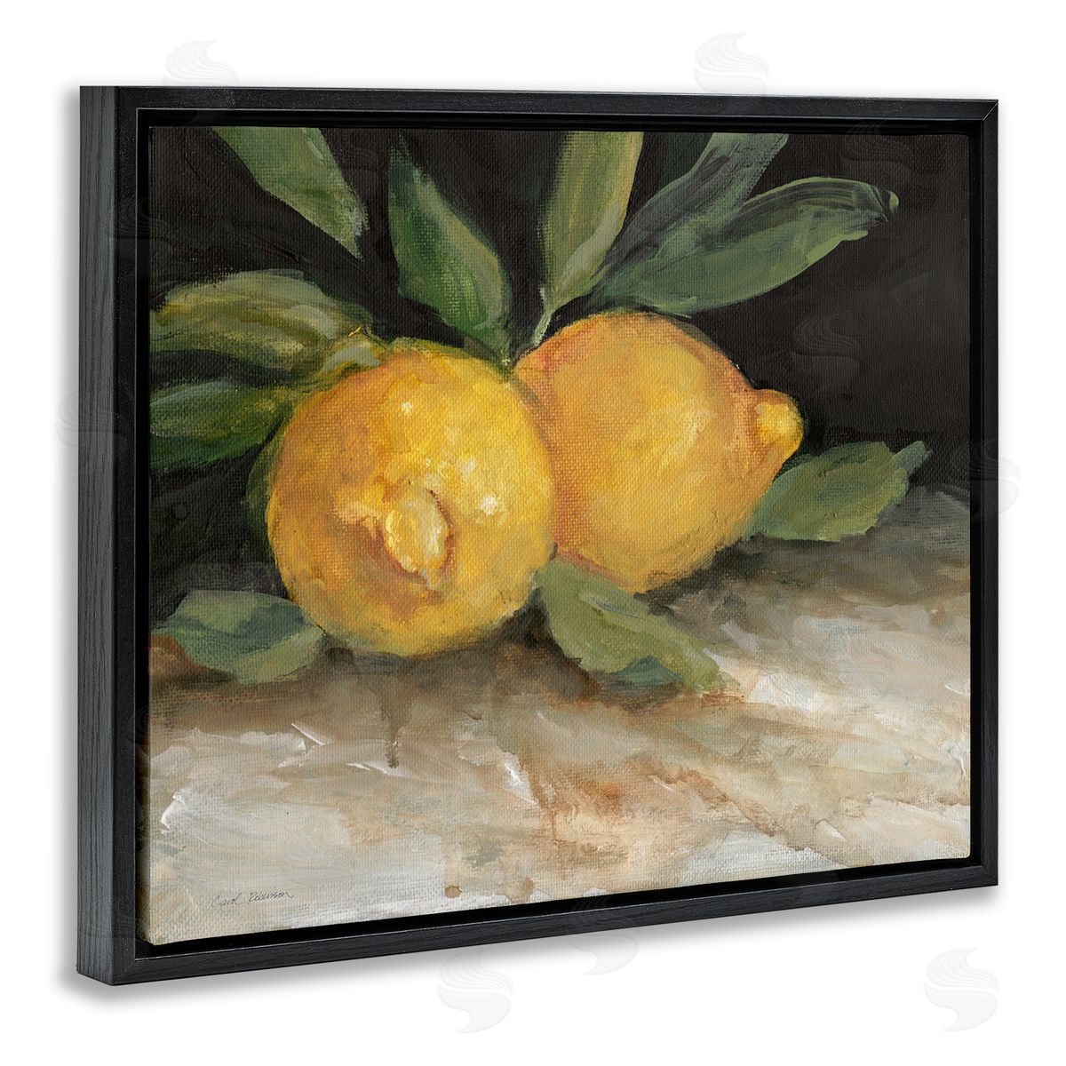 Carol Robinson Traditional Lemons Duo Black Floating Frame Canvas Wall Art Print