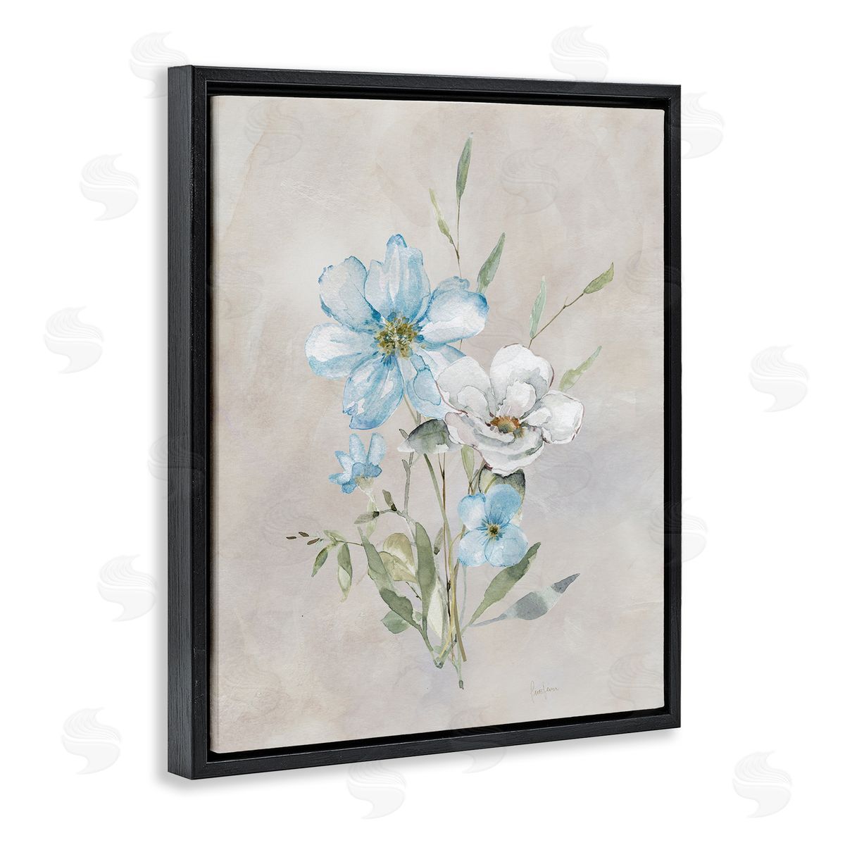 Simple Herbs Bundle Black Floating Frame Canvas Wall Art, Home Decor by Livi Finn