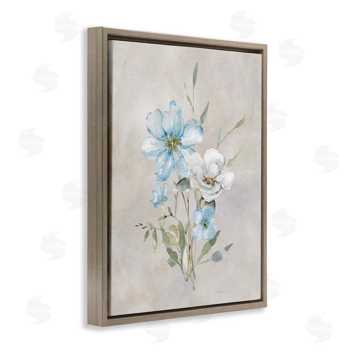 Simple Herbs Bundle Brown Floating Frame Canvas Wall Art, Home Decor by Livi Finn