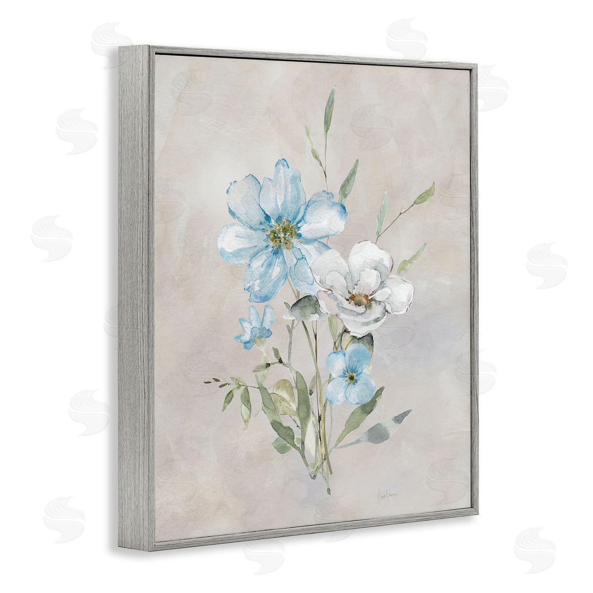Simple Herbs Bundle Grey Frame Print Wall Art, Home Decor by Livi Finn