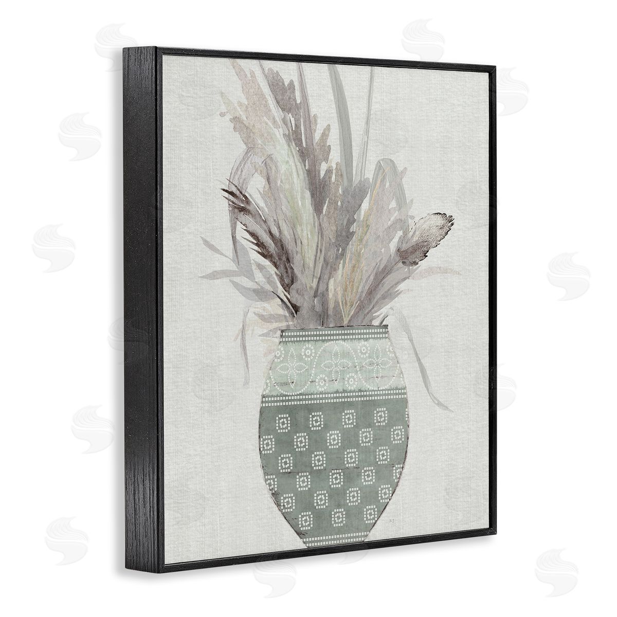Natural Wheat Bouquet Black Frame Print Wall Art, Home Decor by Susan Jill