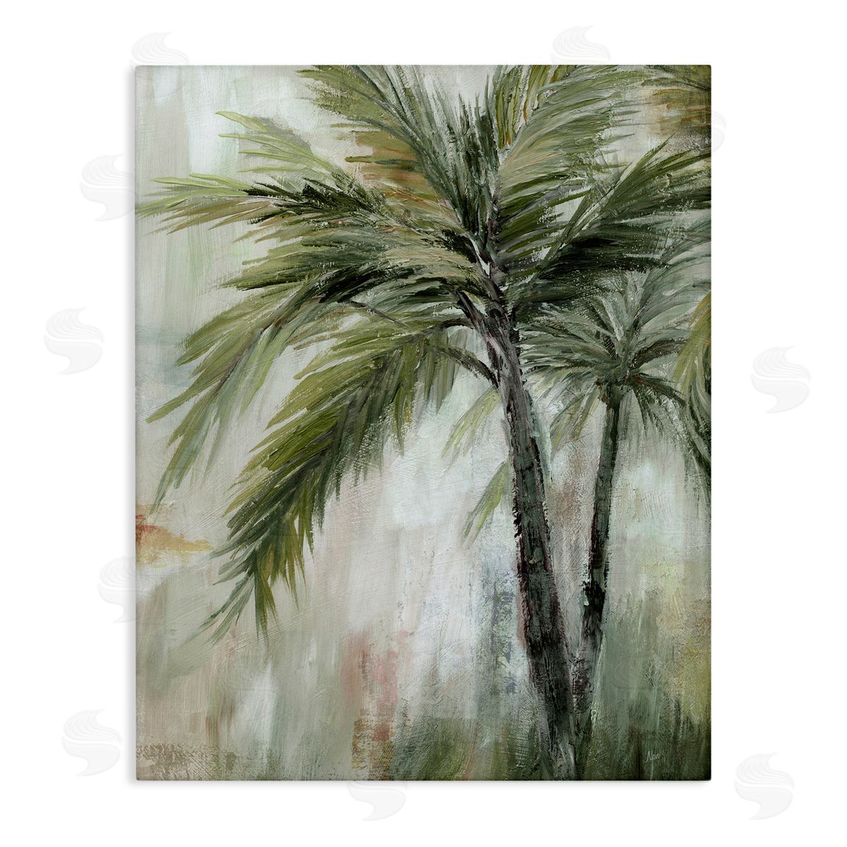 Abstract Palm Fans Canvas Wall Art, Home Decor by Nan