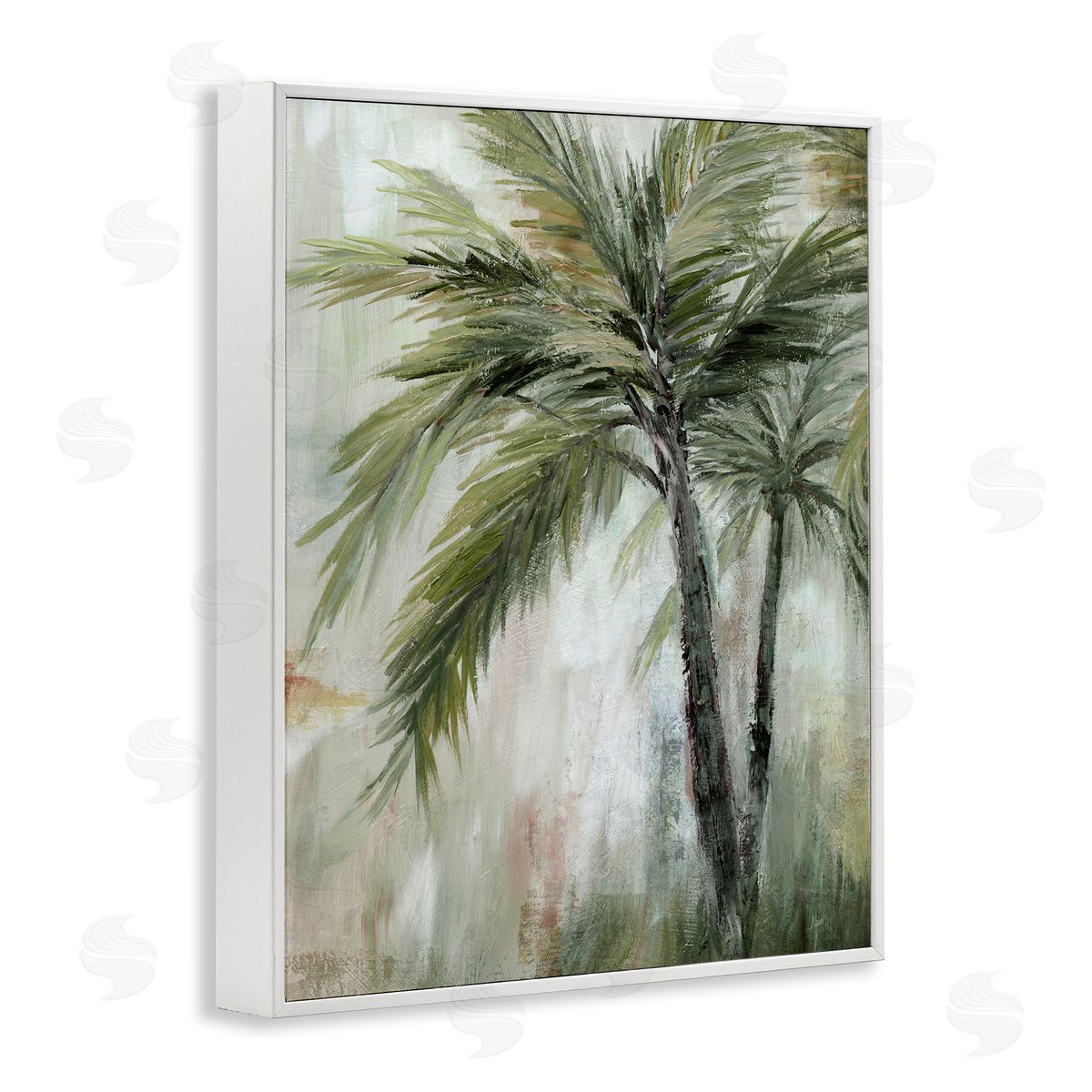 Abstract Palm Fans White Frame Print Wall Art, Home Decor by Nan