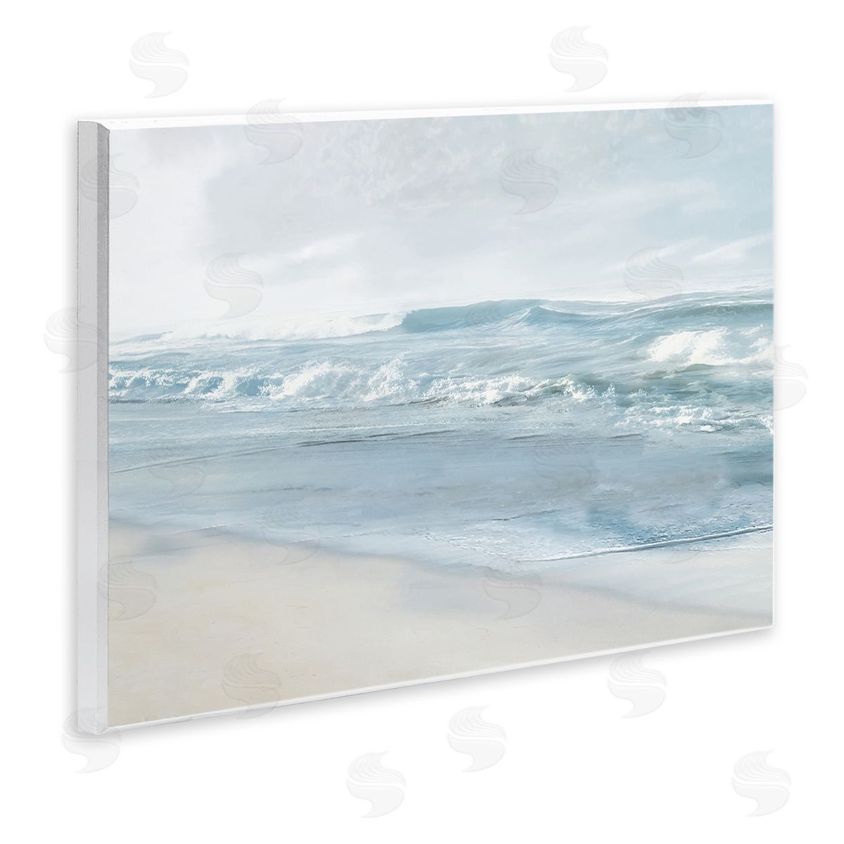 Calm Blue Beach Waves Wood Plaque Wall Art, Home Decor by Mike Calascibetta