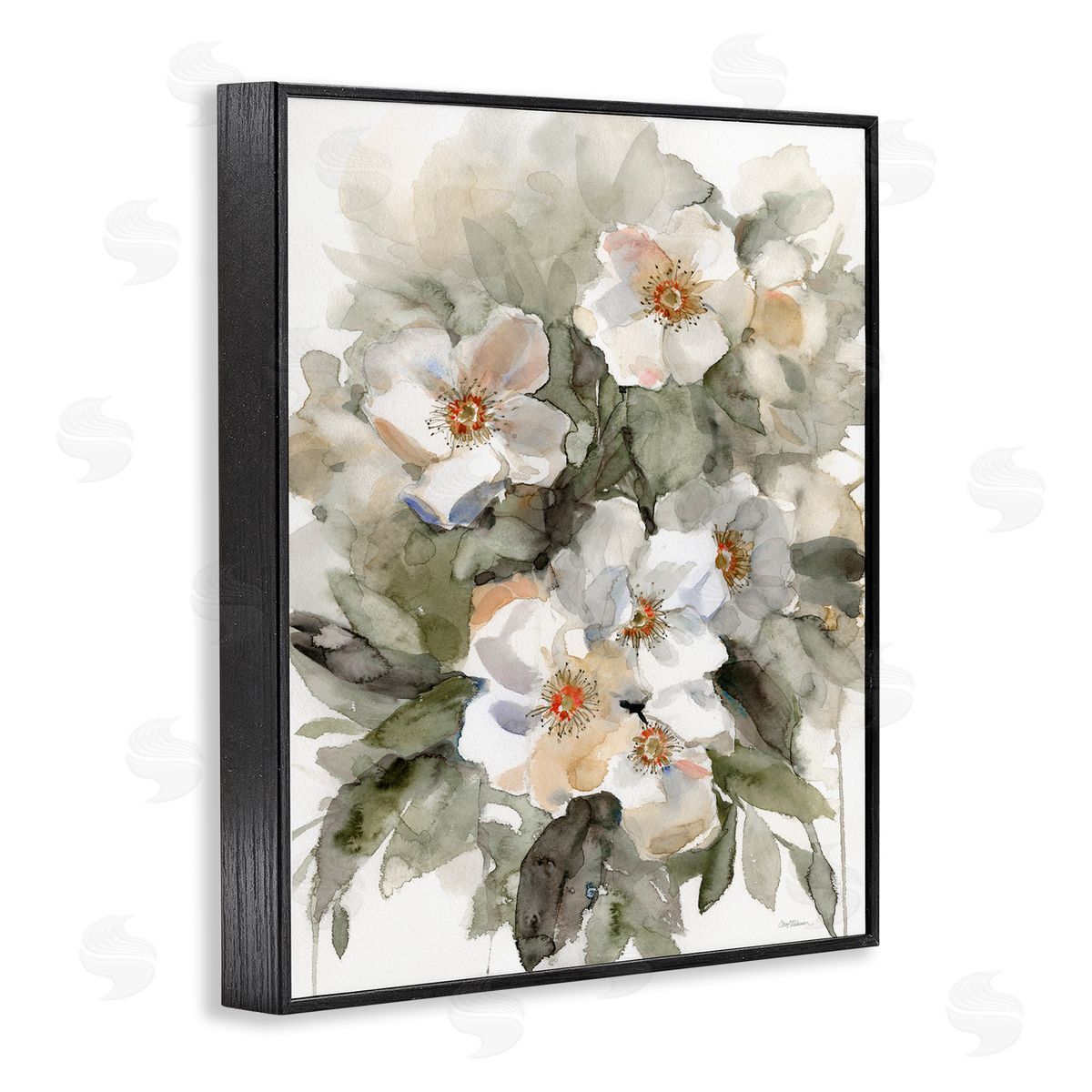 Abstract Floral Bundle Black Frame Print Wall Art, Home Decor by Carol Robinson
