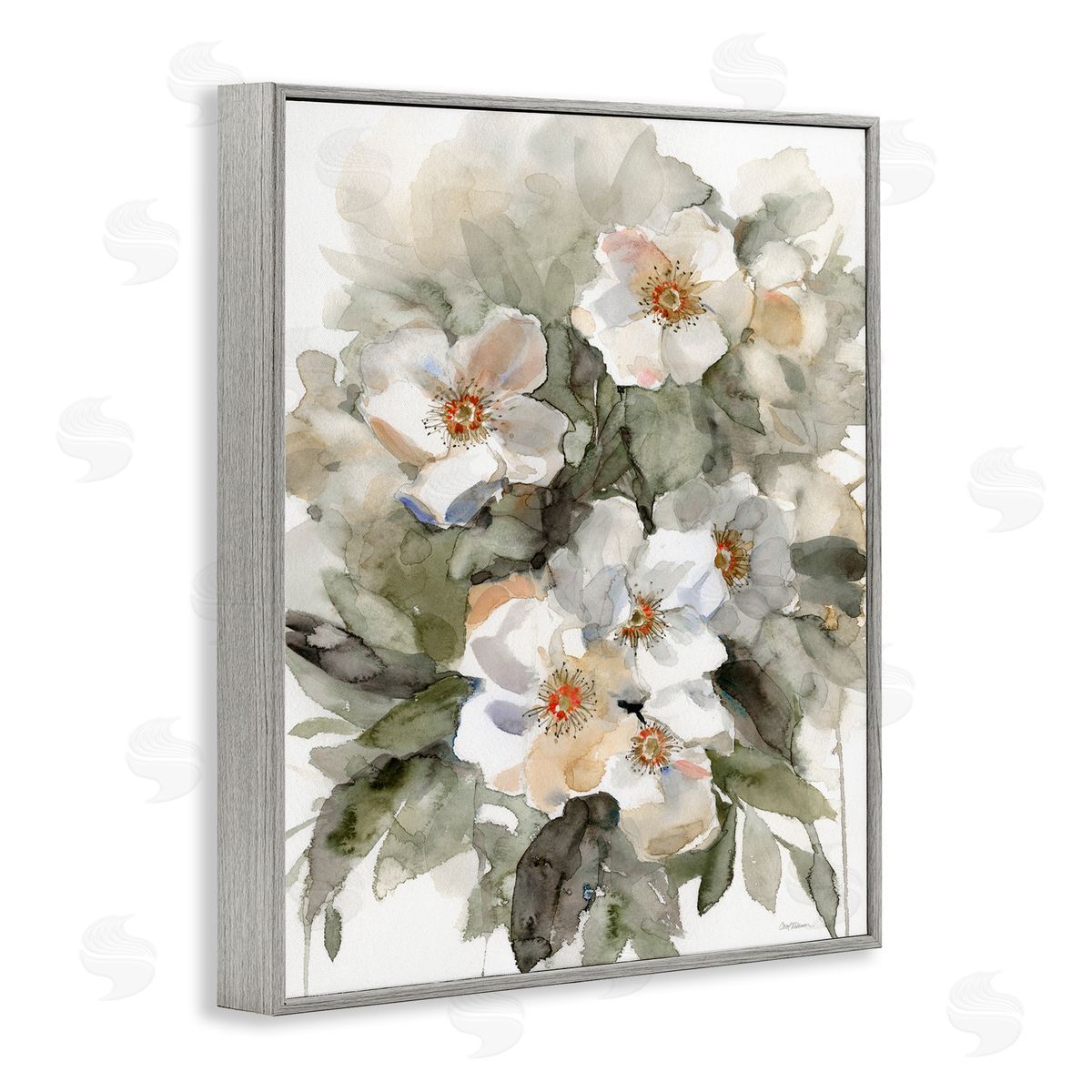 Abstract Floral Bundle Grey Frame Print Wall Art, Home Decor by Carol Robinson