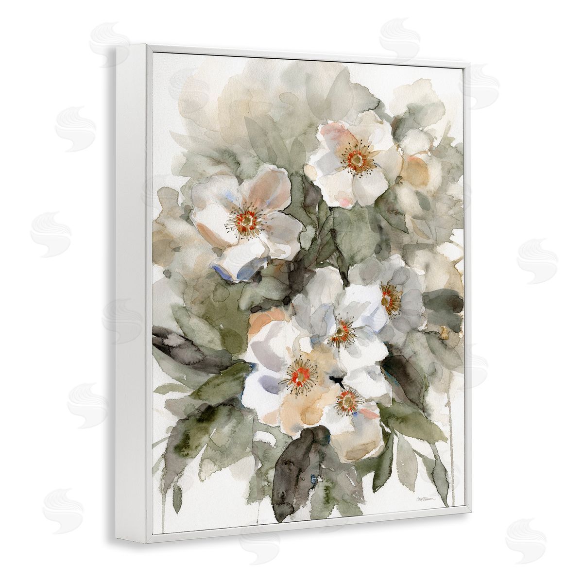 Abstract Floral Bundle White Frame Print Wall Art, Home Decor by Carol Robinson