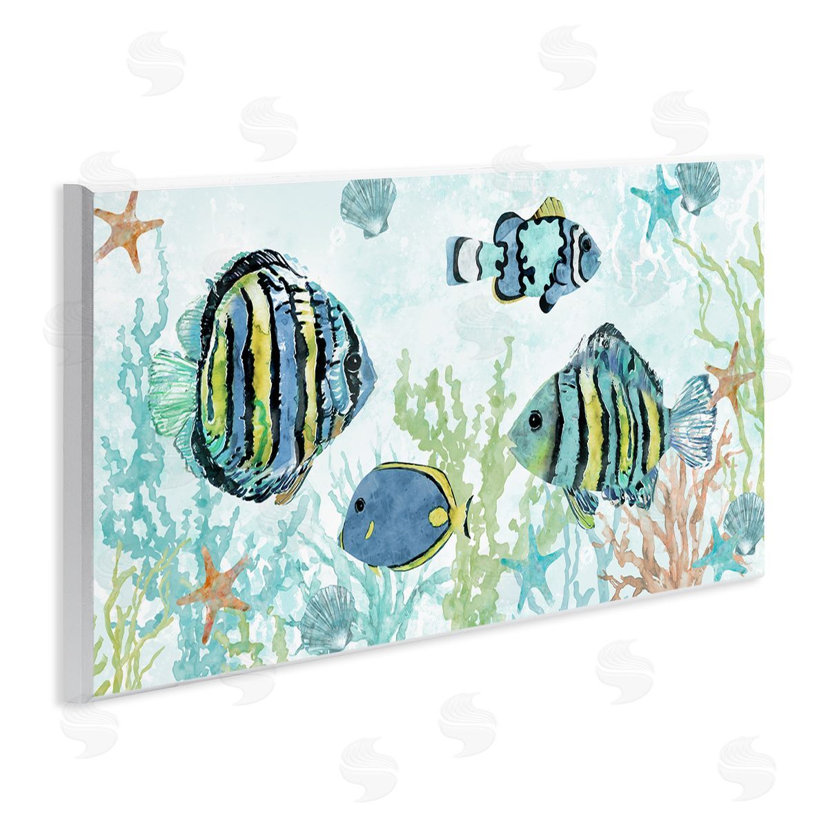 Various Fish Underwater Wood Plaque Wall Art, Home Decor by Carol Robinson