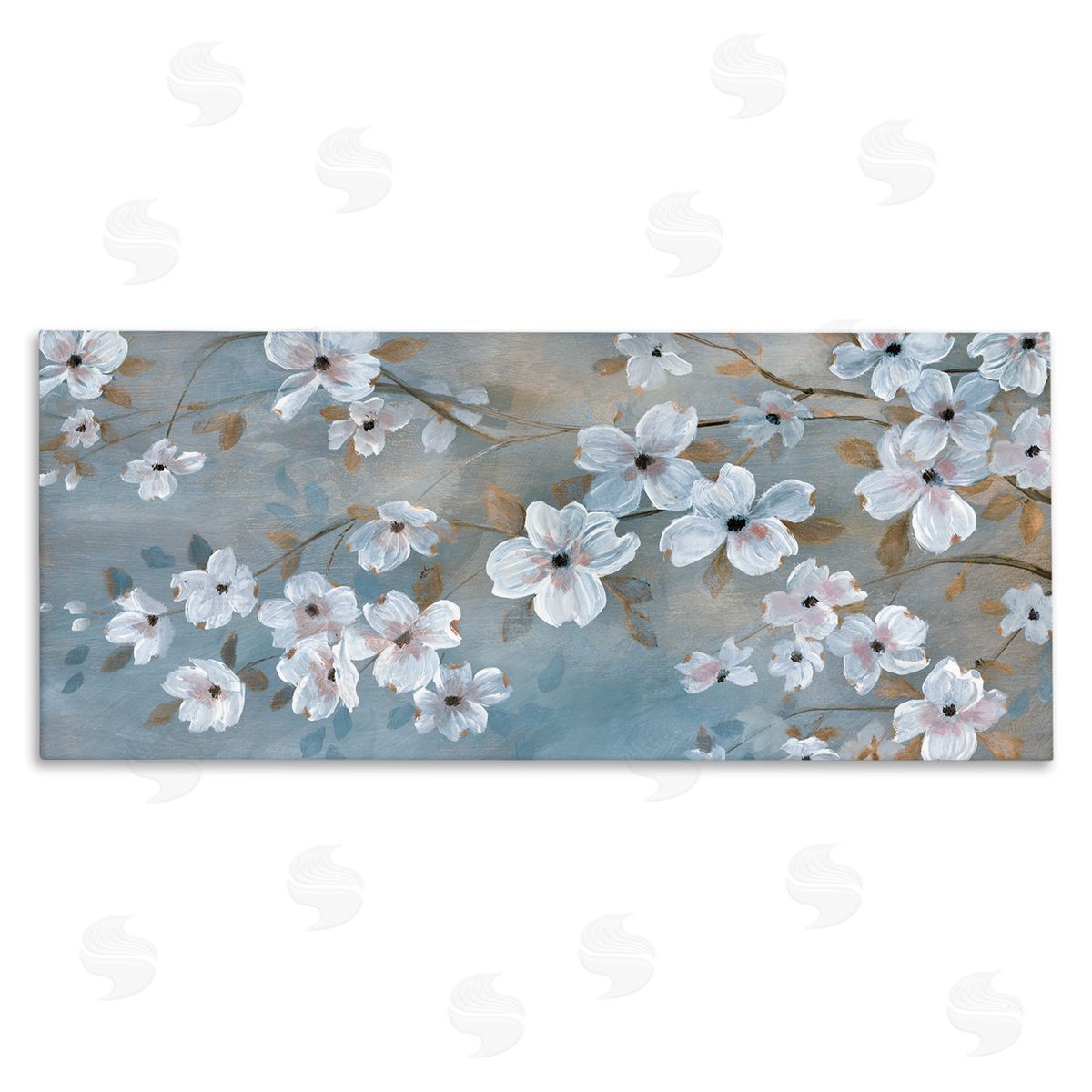 Traditional Apple Blossoms Canvas Wall Art, Home Decor by Nan