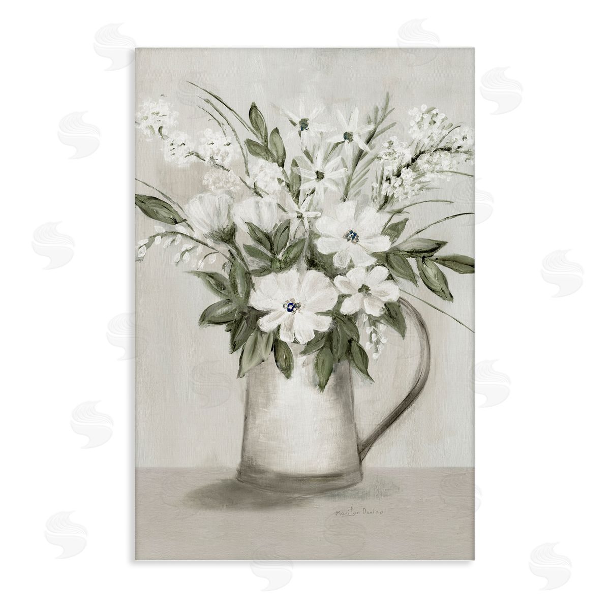 Country Pitcher Bouquet Canvas Wall Art, Home Decor by Marilyn Dunlap