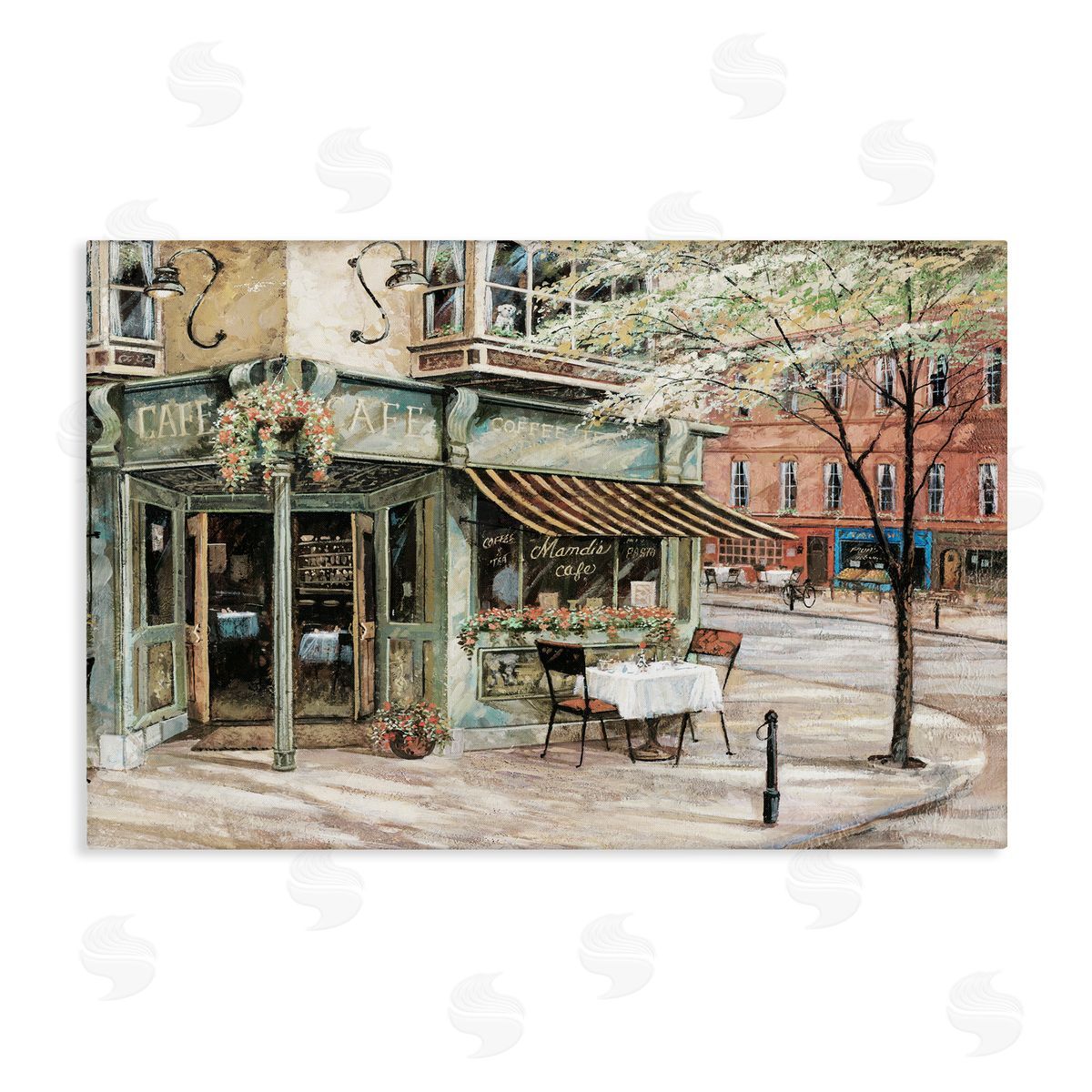 City Corner Café Canvas Wall Art, Home Decor by Ruane Manning